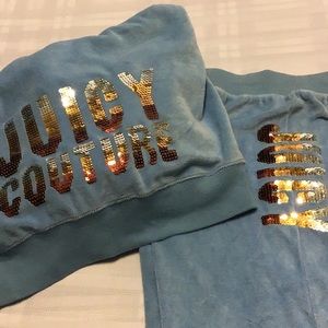 Vintage light blue sequin juicy couture tracksuit